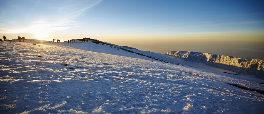 Beautiful view of Kilimanjaro early in the morning. The group made it to the top, while others keep going to make it.